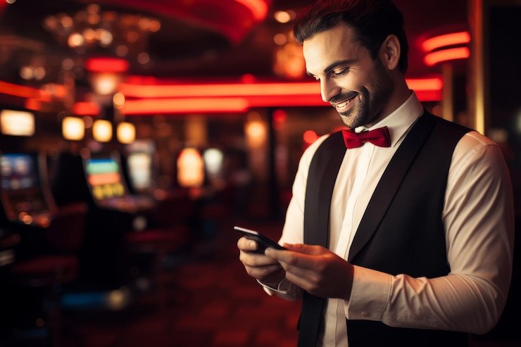 Pengguna mengisi formulir pendaftaran dengan smartphone di nagitabet